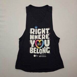 Lululemon Atlanta Pride Run 5K 2024 Mens Tank Top Black Graphic Running Medium